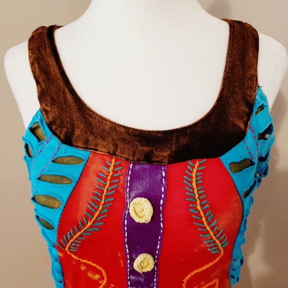 BOHO COLORFUL ASSYMETRICAL ETHICAL TUNIC - Picture 4 of 9